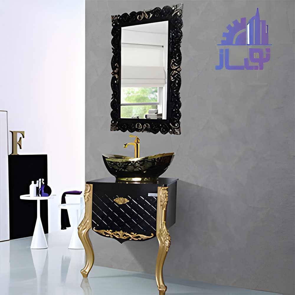 آینه-ویشکا-مشکی-طلا-صدف-3006-