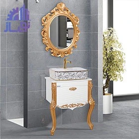 آینه-ویشکا-پایه-طلا-صدف-3009-