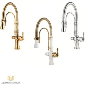 شیر-ظرفشویی-فنری-تصفیه-دار-ریوانا-سفید-طلایی-ملانی-