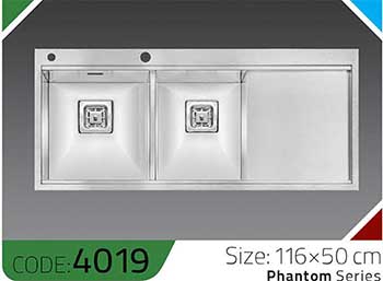 سینک-سری-فانتوم-Phantom-4019-ابعاد-116*50-الکا-استیل-Elca-Steel-